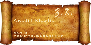 Zavadil Klaudia névjegykártya