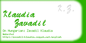 klaudia zavadil business card